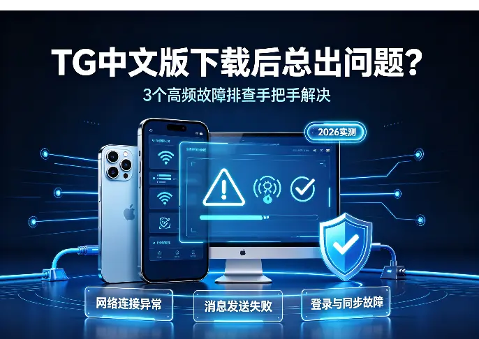 tg中文版下载后总出问题？3个高频故障排查手把手解决（2026实测）