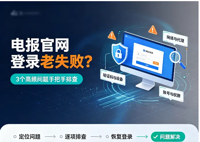 电报官网登录老失败？3个高频问题手把手排查