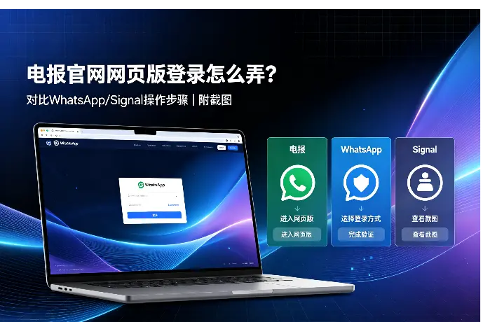 电报官网网页版登录怎么弄？对比WhatsApp/Signal操作步骤（附截图）