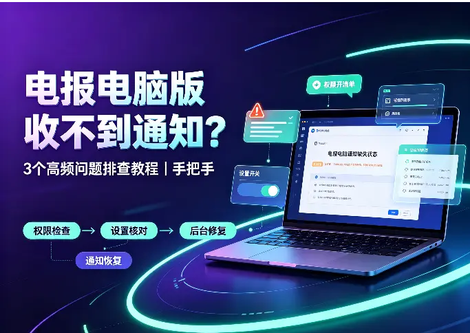 电报电脑版收不到通知？3个高频问题排查教程（手把手）