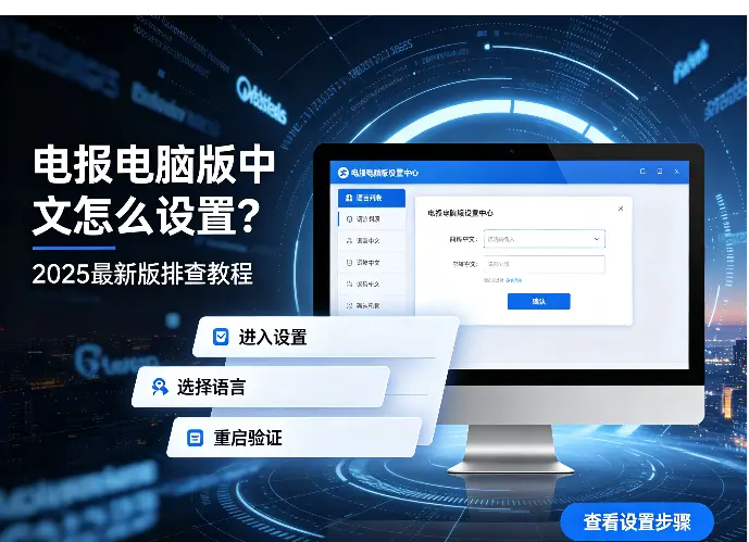 电报电脑版中文怎么设置？2025最新版排查教程