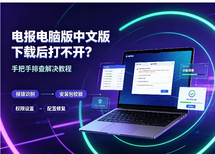 电报电脑版中文版下载后打不开？手把手排查解决教程