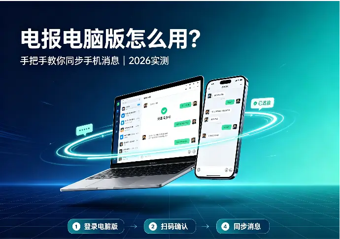 电报电脑版怎么用？手把手教你同步手机消息（2026实测）