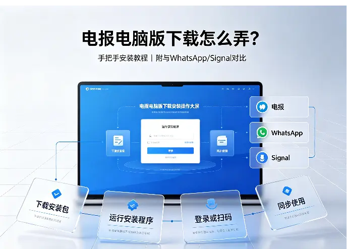 电报电脑版下载怎么弄？手把手安装教程（附与WhatsApp/Signal对比）