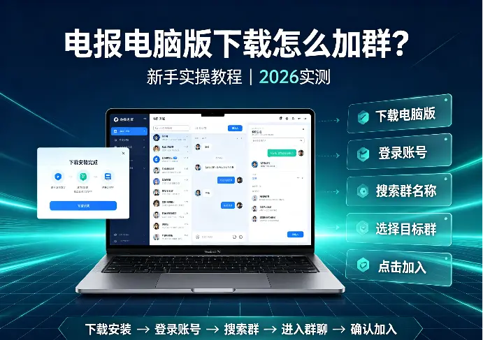 电报电脑版下载怎么加群？新手实操教程（2026实测）