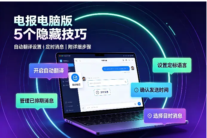 电报电脑版5个隐藏技巧：自动翻译设置+定时消息（附详细步骤）