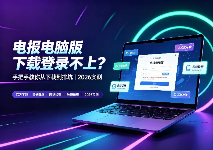 电报电脑版下载登录不上？手把手教你从下载到排坑（2026实测）