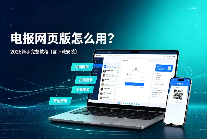 电报网页版怎么用？2026新手完整教程（含下载安装）