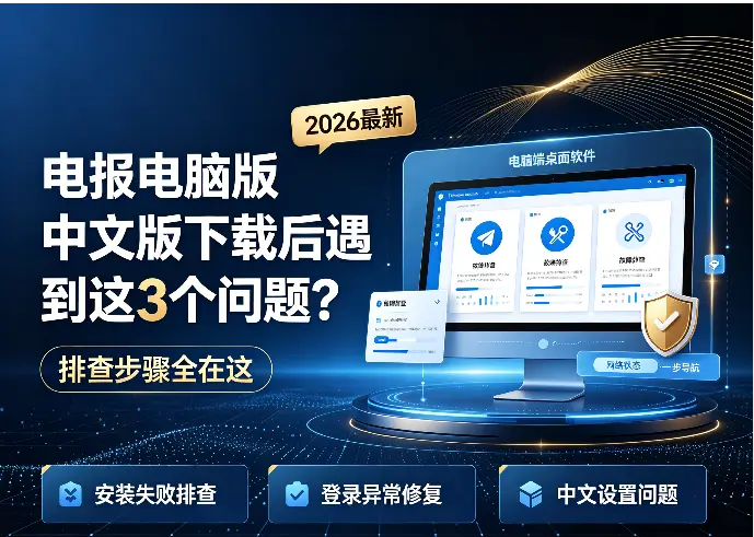 电报电脑版中文版下载后遇到这3个问题？排查步骤全在这