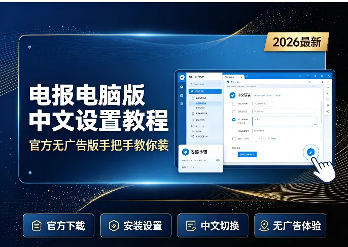 电报电脑版中文设置教程：官方无广告版手把手教你装