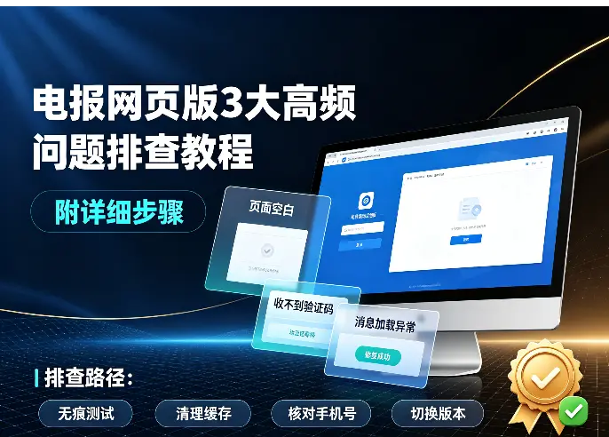 电报网页版3大高频问题排查教程（附详细步骤）