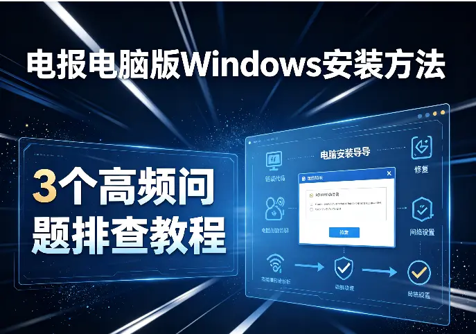电报电脑版Windows安装方法：3个高频问题排查教程