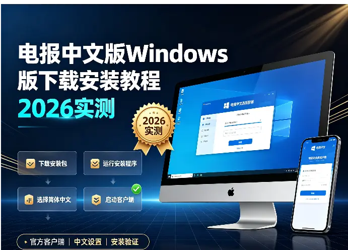 电报中文版Windows版下载安装教程（2026实测）