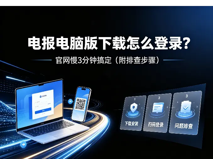 电报电脑版下载怎么登录？官网慢3分钟搞定（附排查步骤）