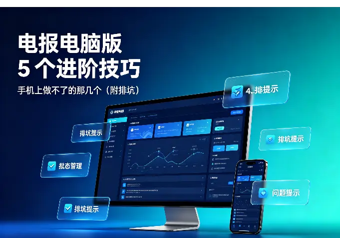 电报电脑版 5 个进阶技巧：手机上做不了的那几个（附排坑）