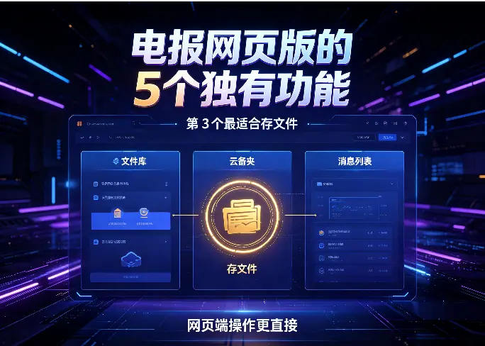 电报网电报网页版的 5 个独有功能，第 3 个最适合存文件
