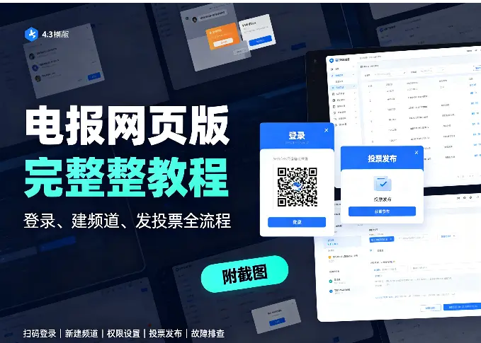 电报网页版完整教程：登录、建频道、发投票全流程（附截图）