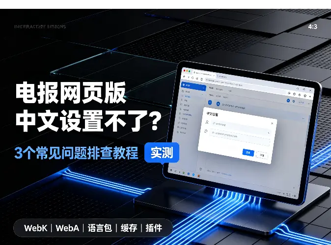 电报网页版中文设置不了？3个常见问题排查教程（实测）