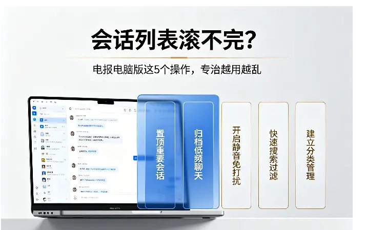 会话列表滚不完?电报电脑版这5个操作,专治越用越乱