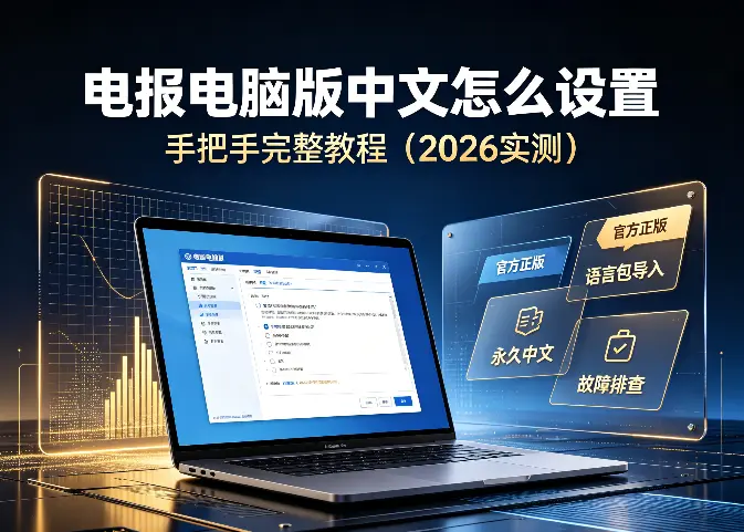 电报电脑版中文怎么设置？手把手完整教程（2026实测）