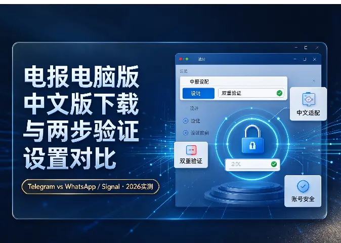 电报电脑版中文版下载与两步验证设置对比：Telegram vs WhatsApp/Signal（2026实测）