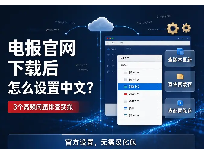 电报官网下载后怎么设置中文？3个高频问题排查实操
