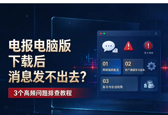 电报电脑版下载后消息发不出去？3个高频问题排查教程