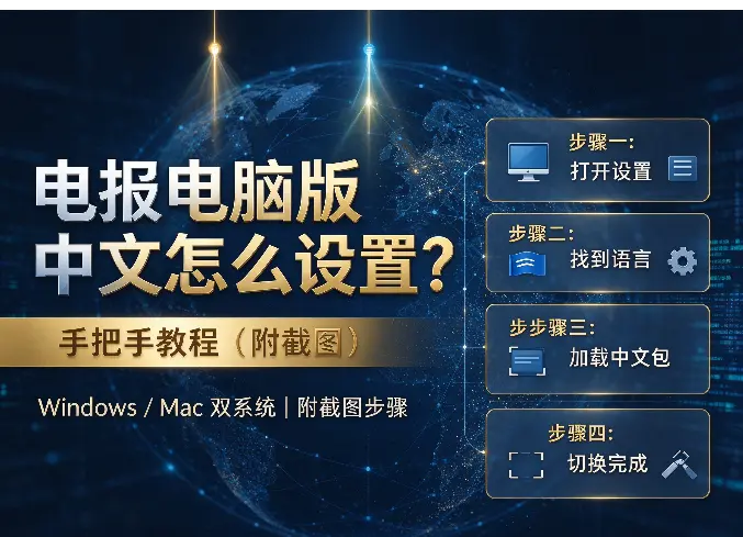 电报电脑版中文怎么设置？手把手教程（附截图）（20260924）