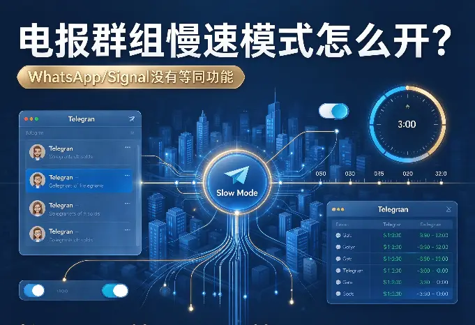 电报群组慢速模式怎么开？在对比之前，先核对这个功能在三家是不是同一件事