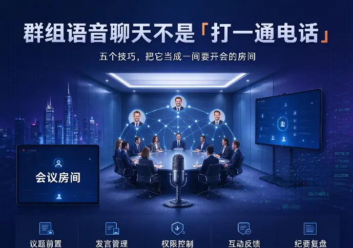 群组语音聊天不是「打一通电话」：五个技巧，把它当成一间要开会的房间