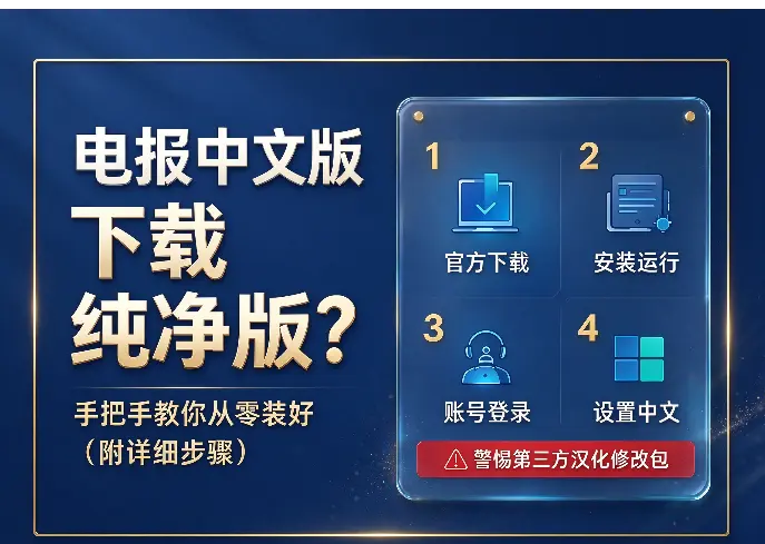 电报中文版下载纯净版？手把手教你从零装好（附详细步骤）