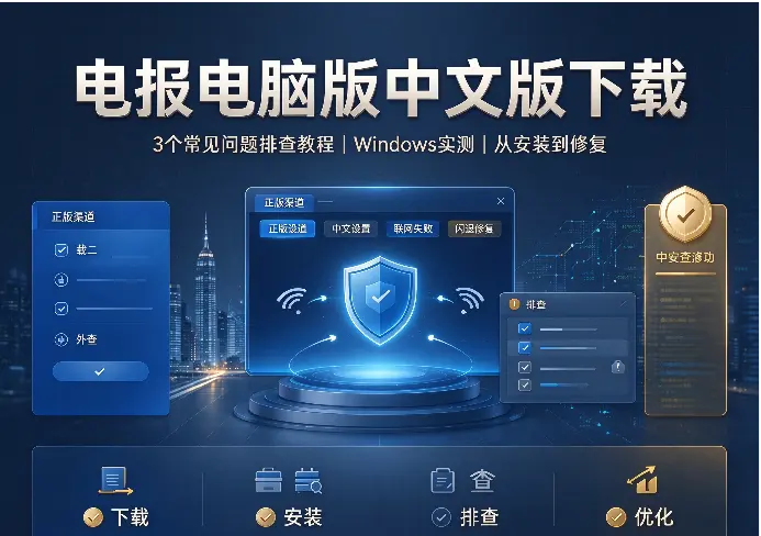 电报电脑版中文版下载：3个常见问题排查教程（Windows实测）