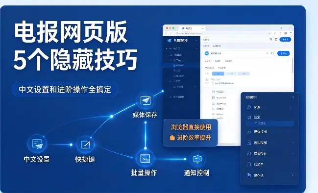 电报网页版5个隐藏技巧，中文设置和进阶操作全搞定