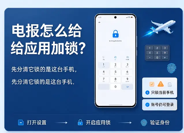 电报怎么给应用加锁？先分清它锁的是这台手机，不是你的账号