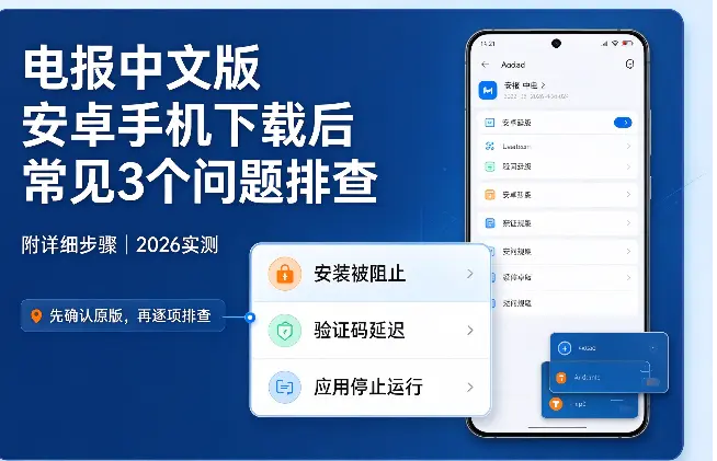 电报中文版安卓手机下载后常见3个问题排查（附详细步骤）