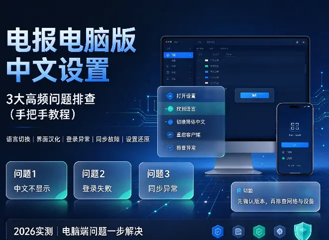 电报电脑版中文设置与3大高频问题排查（手把手教程）