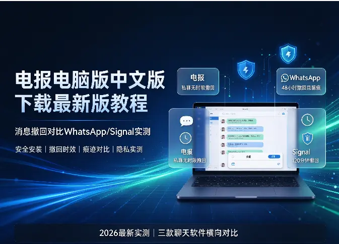 电报电脑版中文版下载最新版教程：消息撤回对比WhatsApp/Signal实测