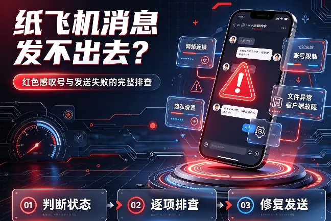 纸飞机消息发不出去？红色感叹号与发送失败的完整排查