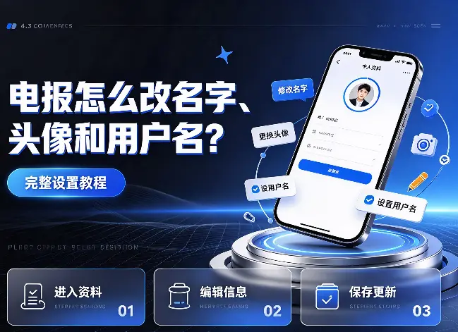 电报怎么改名字、头像和用户名？完整设置教程