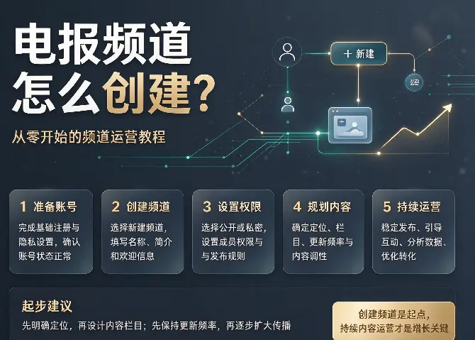  电报频道怎么创建？从零开始的频道运营教程