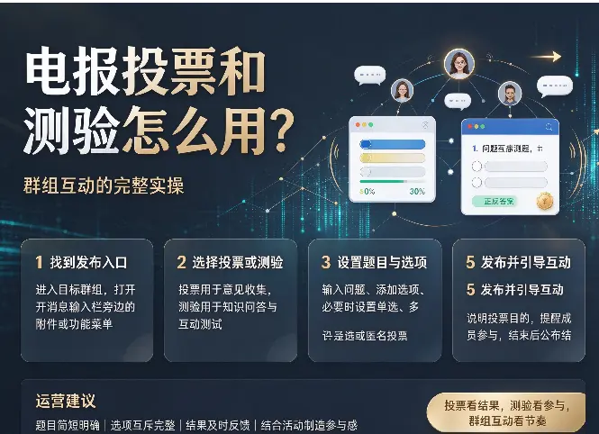 电报投票和测验怎么用？群组互动的完整实操