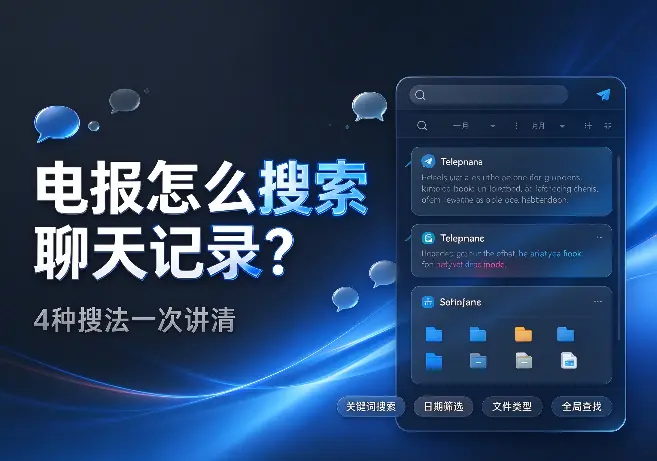 电报怎么搜索聊天记录？4 种搜法一次讲清