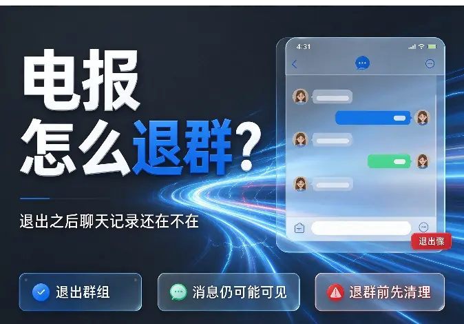 电报怎么退群？退出之后聊天记录还在不在
