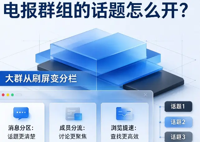 电报群组的话题（Topics）怎么开？大群从刷屏变分栏