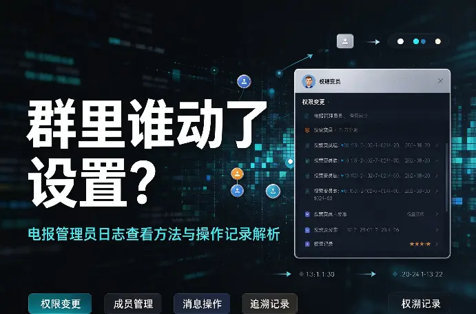 电报的管理员日志怎么看？群里的操作记录