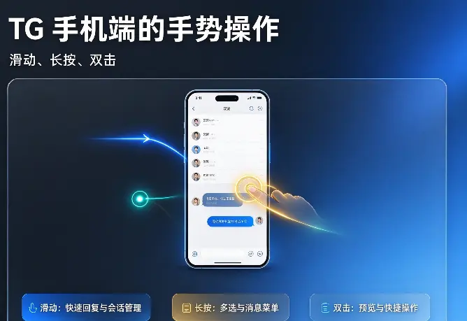 TG 手机端的手势操作：滑动、长按、双击