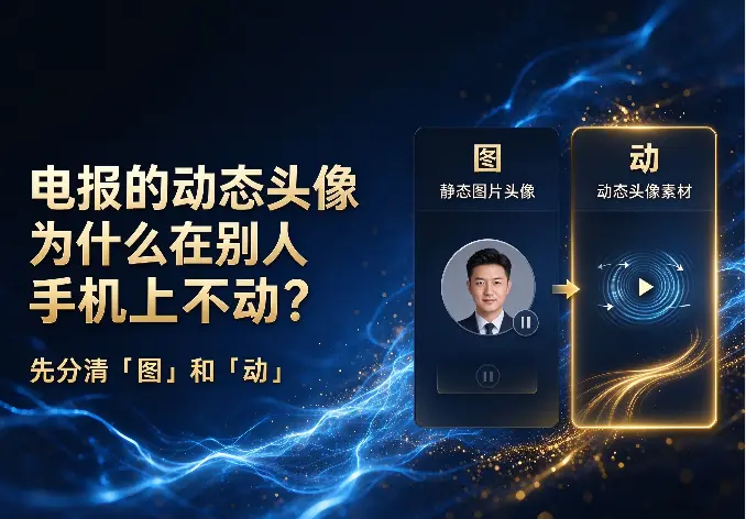 电报的动态头像为什么在别人手机上不动？先分清「图」和「动」