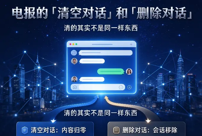 电报的「清空对话」和「删除对话」：清的其实不是同一样东西