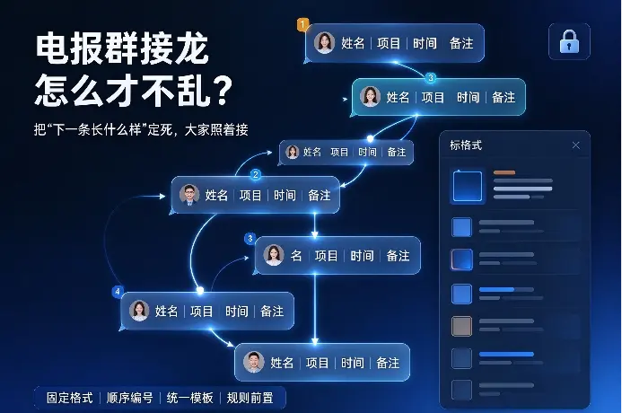  电报群接龙怎么才不乱：把"下一条长什么样"定死