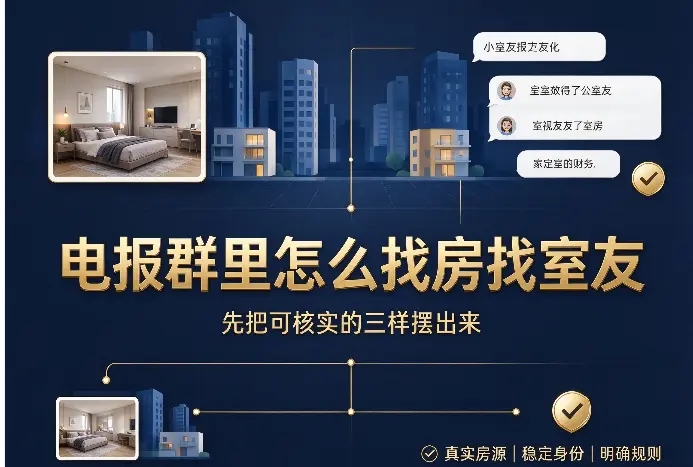 电报群里怎么找房找室友：先把可核实的三样摆出来